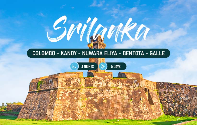 Explore Colombo, Kandy, Nuwara Eliya, Bentota & Galle in our 4-nights & 5-days Srilanka package.