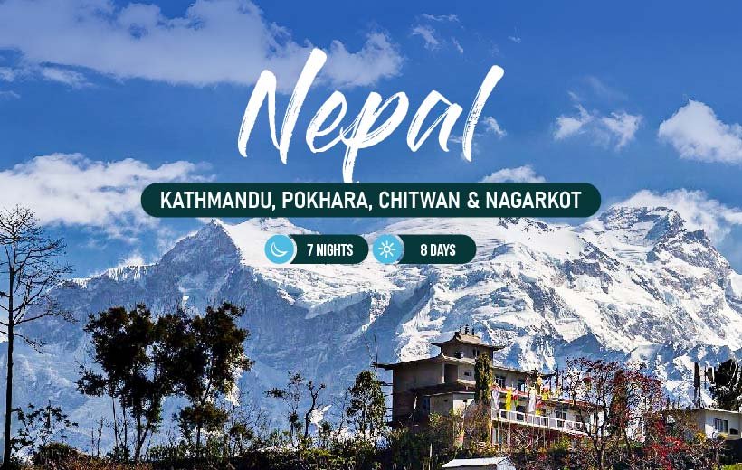 Explore Kathmandu, Pokhar, Chitwan and Nagarkot in our 7-nights & 8-days Nepal package.