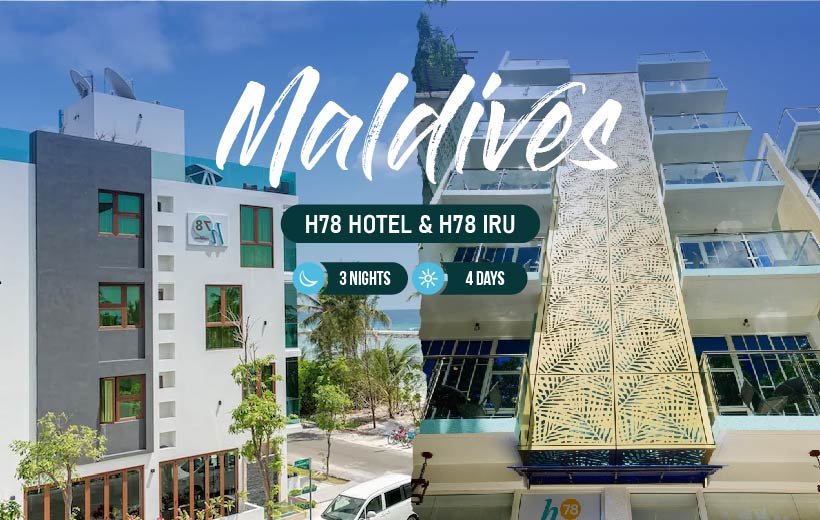 Explore h78 Hotel & h78 Iru in our 3-nights & 4-days Maldives package.
