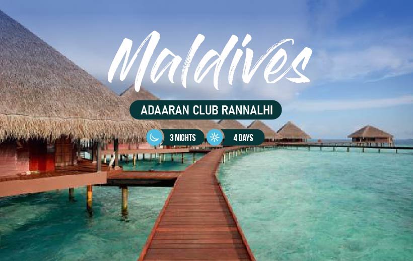 Explore Adaaran Club Rannalhi & The White Harp in our 3-nights & 4-days Maldives package.